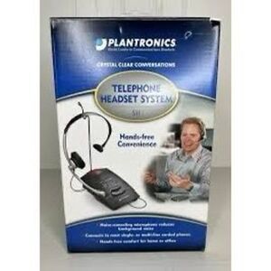 Plantronics S11 Telephone Over The Head Headset System Black New In Box 65148 11